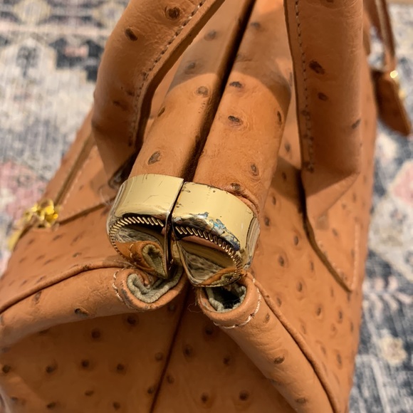 Pelle Di Giada Embossed Leather Ostrich Bag Classic timeless beauty - Picture 3 of 13